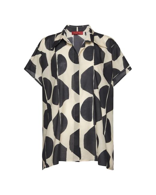 Elena Miro Natural Printed Cotton Muslin Shirt