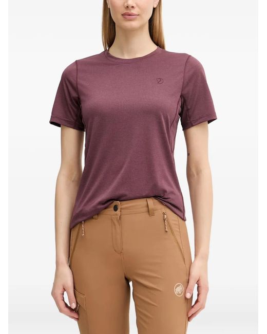 Fjallraven Purple Day Hike Ss Logo-Embroidered T-Shirt
