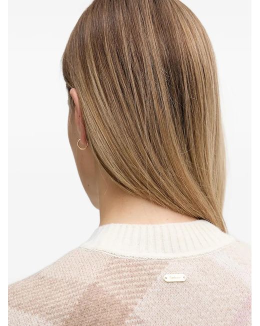 Barbour Natural Sara Argyle Crew-Neck Sweater