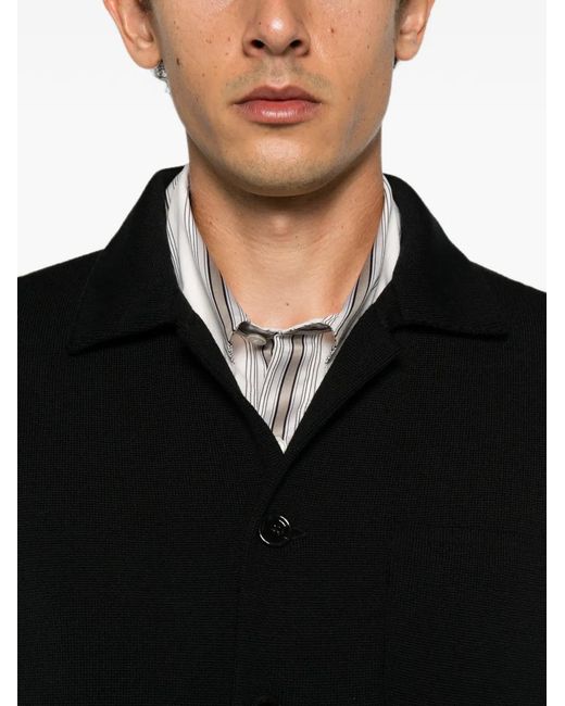 Lardini Black Patch-Pocket Button-Up Jacket for men