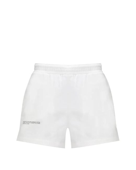 PANGAIA White Elasticated-Waist Cotton Shorts