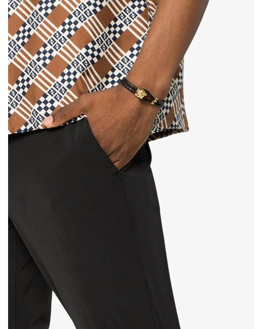 Versace medusa leather online bracelet