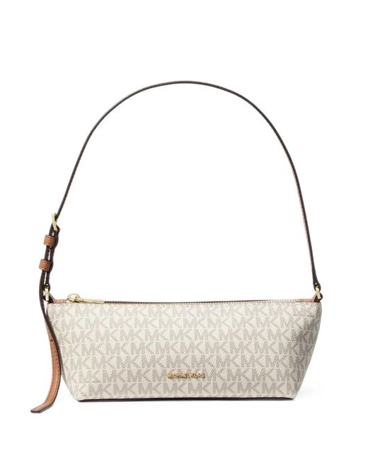 Michael Kors White Laila Small Signature Logo Pochette