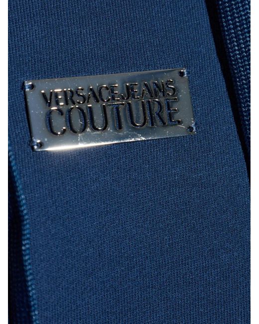 Versace Jeans Couture Hoodie mit Logo-Schild in Blue für Herren