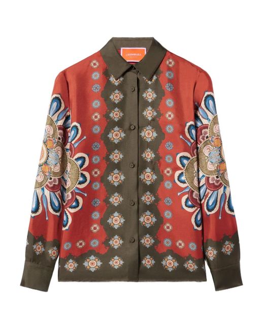 LaDoubleJ Placée Floral Print Shirt Red