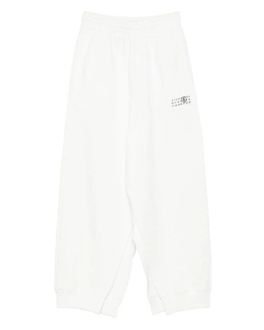 MM6 by Maison Margiela White Number-Print Track Pants