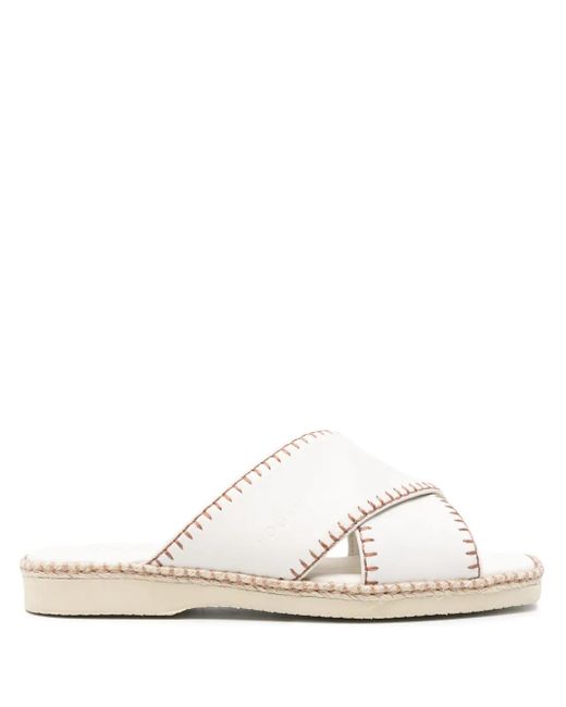Hogan White H660 Leather Sandals