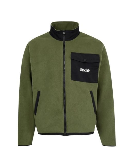 Sinclair Green Veste Zippée En Polaire À Poches Cargo for men