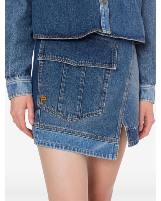 Philosophy Di Lorenzo Serafini Blue Asymmetric Denim Skirt
