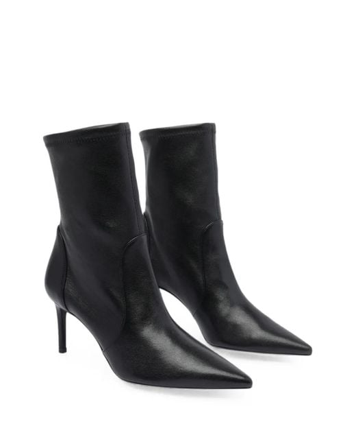 Stuart Weitzman Black Stuart Power Pointed-Toe Ankle Boots