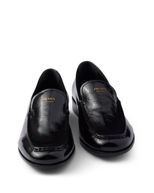 Prada Black Patent-Leather Loafers