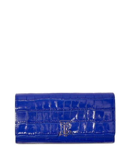 Burberry logo-plaque wallet, Blue