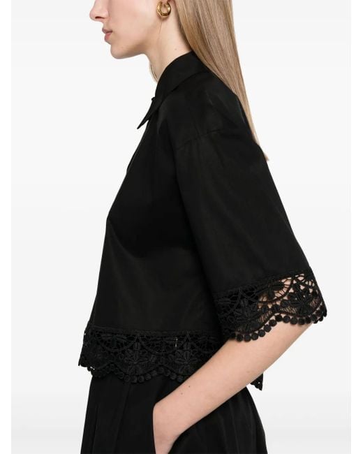Twinset レーストリム シャツ Black
