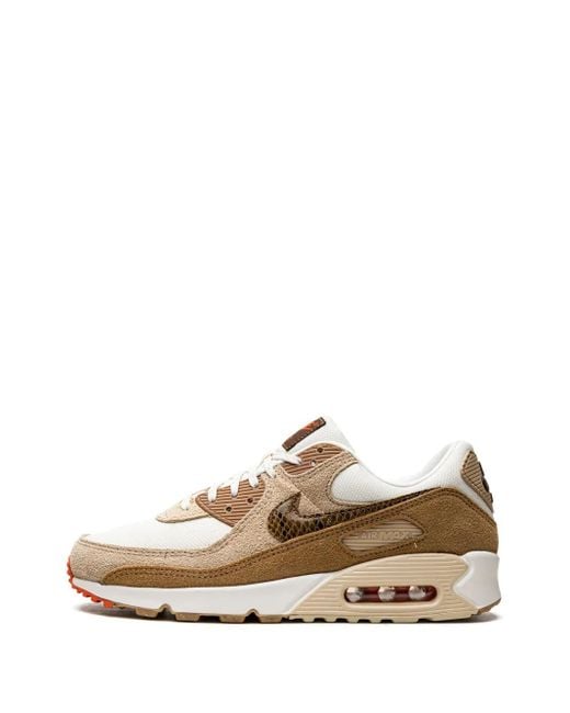 Nike Brown Air Max 90 "Pale Ivory Snakeskin Swoosh" Sneakers