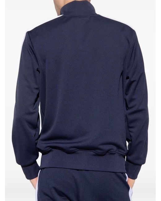 Palm Angels Blue Logo-Print Full-Zip Sweatshirt for men