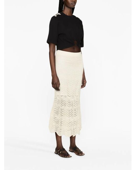 Johanna Ortiz Black Besticktes Cropped-T-Shirt