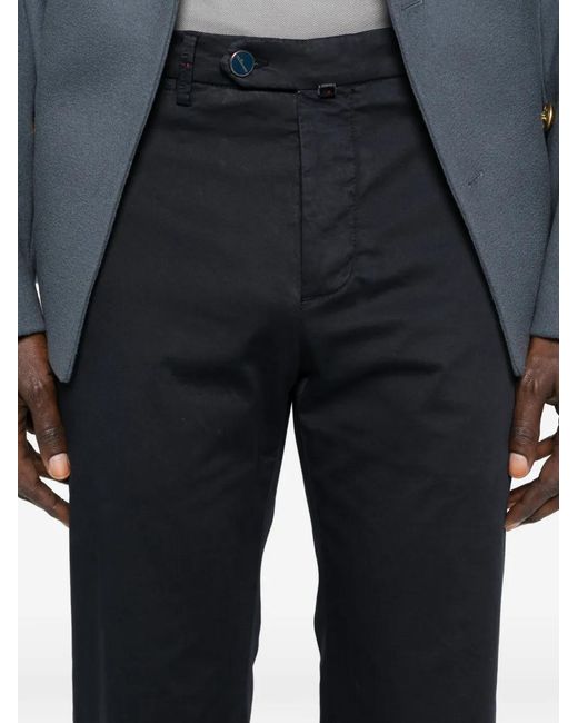 Kiton Blue Belt Loops Trousers for men