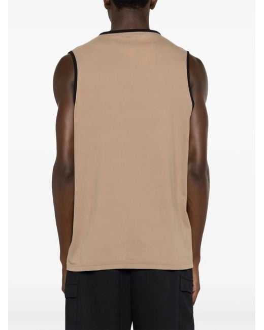 Amir Slama Brown Colour-Block Tank Top for men