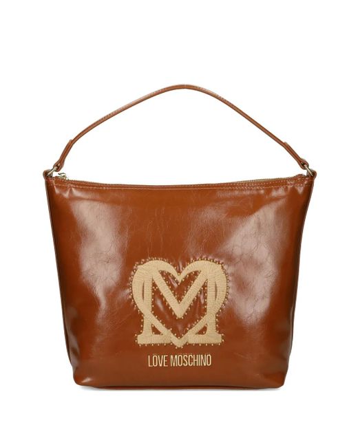 Love Moschino スタッズ ショルダーバッグ Brown