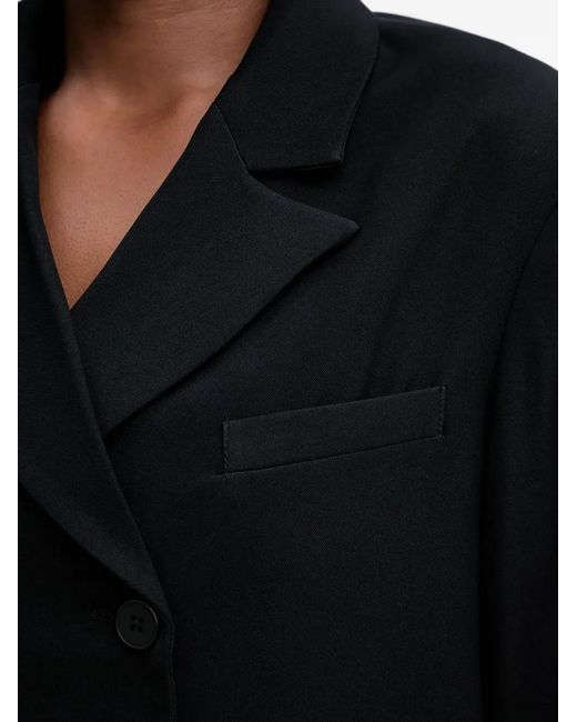 Fracomina Black Button Cropped Blazer