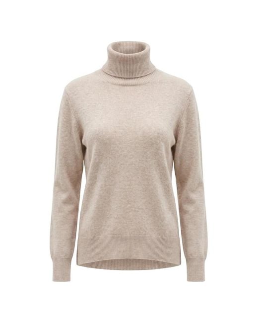 Not Shy Natural Laurene Roll-Neck Cashmere Sweater