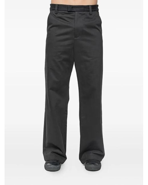 JOE CHIA Black Dooku Belt-Loop Trousers for men