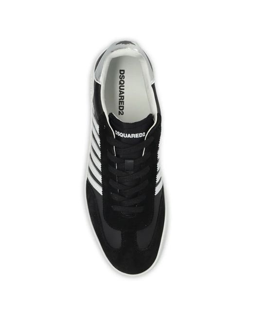 DSquared² Black Stripe-Detail Sneakers for men