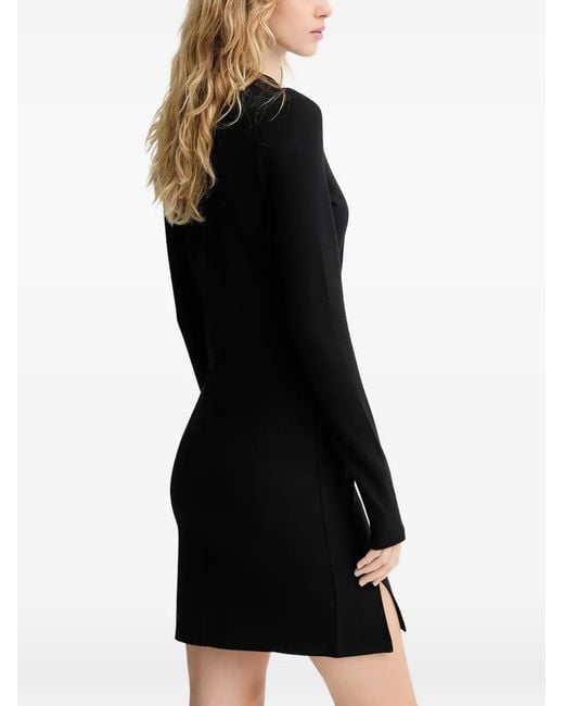 Karl Lagerfeld Black Logo-Print Mini Dress