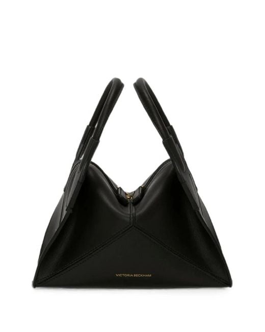 Victoria Beckham Black Mini Plié Leather Tote Bag