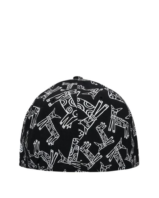 KTZ Black X 10 Corso Como Animal-Print Baseball Cap for men