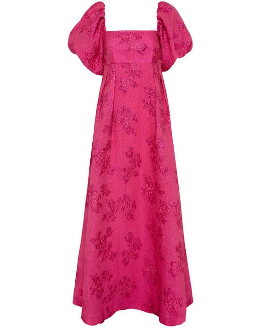Rebecca Vallance Pink Matchmaker Floral-embroidered Gown