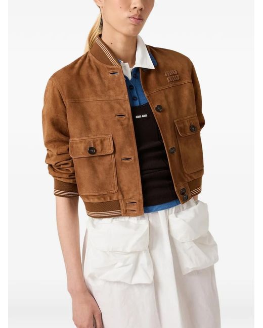 Miu Miu Brown Patch Pocket Jacket