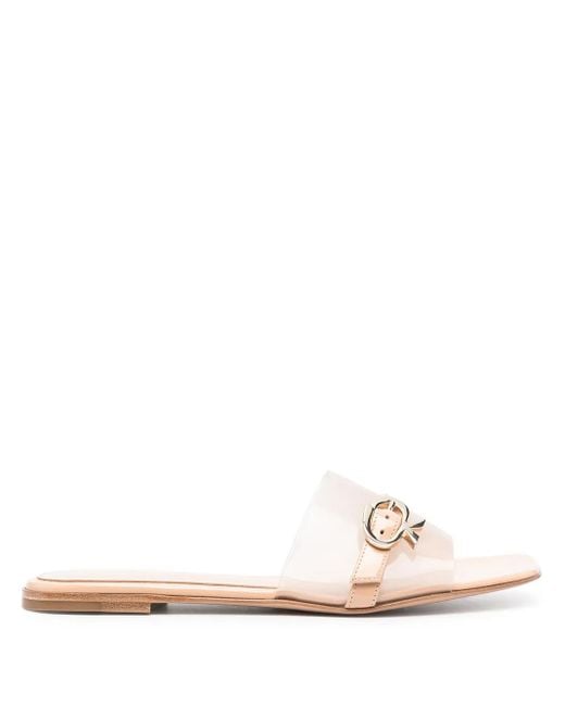 Gianvito Rossi Multicolor Buckle-Detail Square-Toe Sandals
