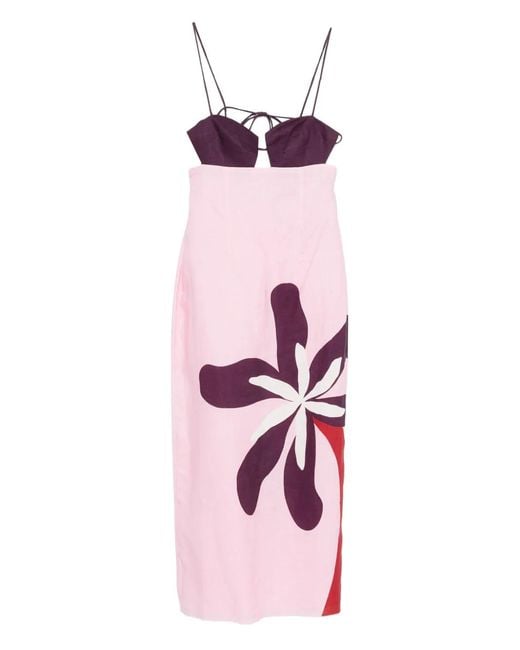 Cala De La Cruz Pink Firenze Floral Dress