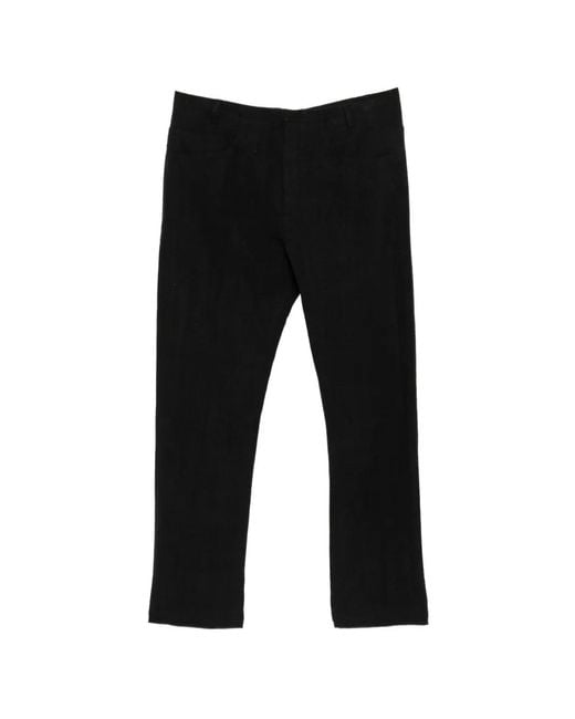 Label Under Construction Black Linen Chino Trousers for men