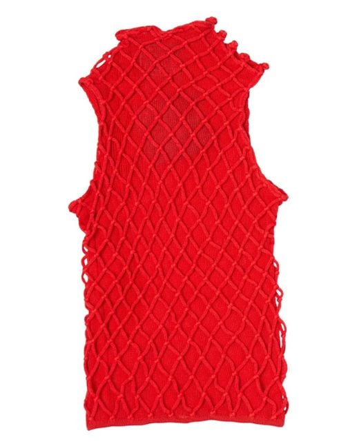 Isa Boulder Red Macramist Top