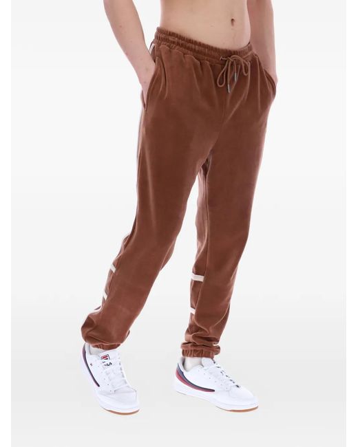 Fila Brown Otello Contrast-Panel Track Pants for men