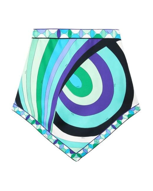 Emilio Pucci アブストラクトパターン ミニスカート Blue