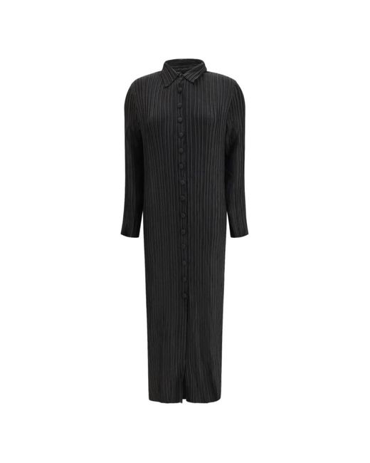 GONGDID DESIGN Black Buttoned Maxi Dress