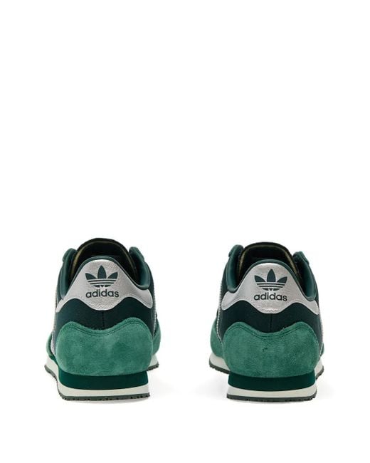 Adidas Green Galaxy Og Three-Stripe Suede Sneakers for men