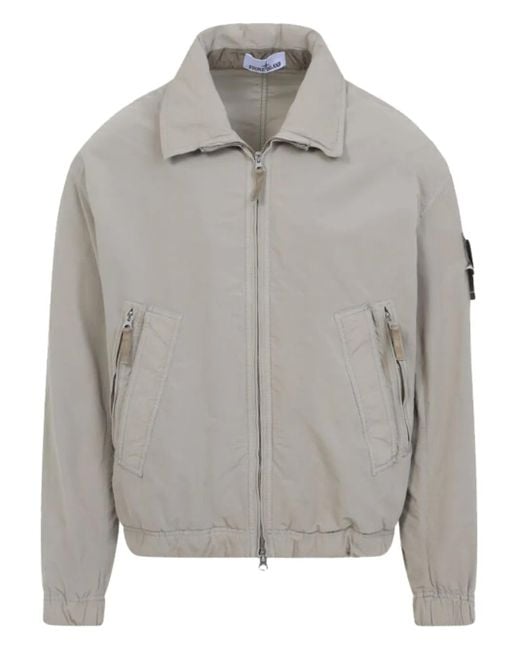 Stone Island David Light-Tc' Bomber Jacket in Gray for Men | Lyst