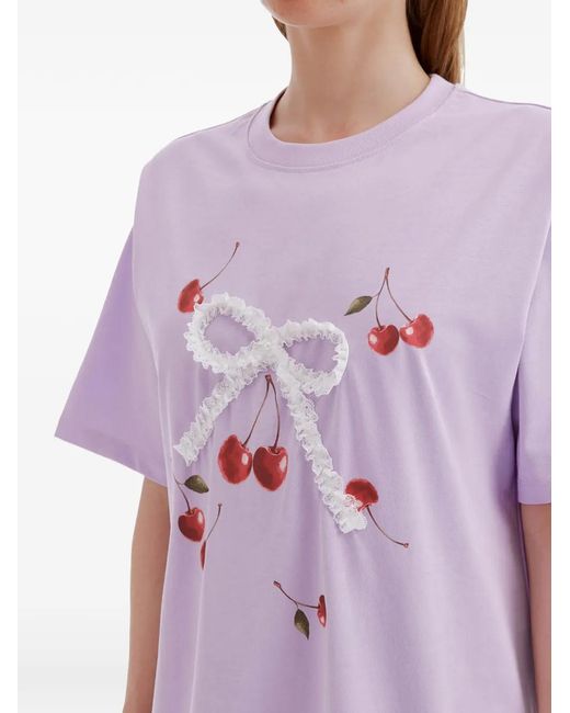B+ AB Purple Cherry-Print T-Shirt