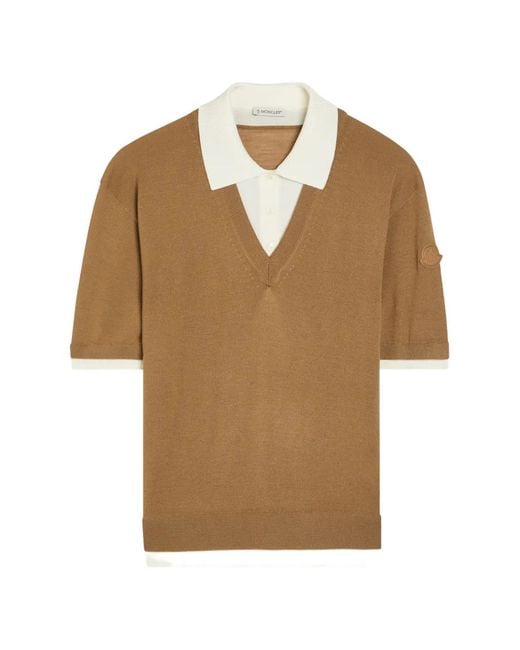 Moncler Brown Wool V-Neck Sweater