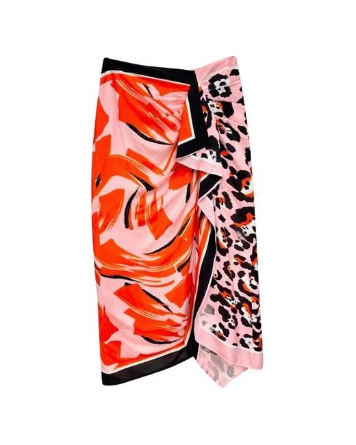 Essentiel Antwerp Red Juanita Printed Midi Skirt