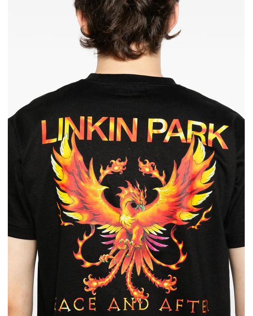 PEACE AND AFTER Black Phoenix Graphic T-Shirt for men