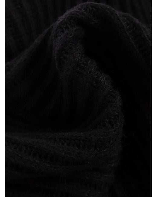 Moschino Black Ribbed Logo Scarf
