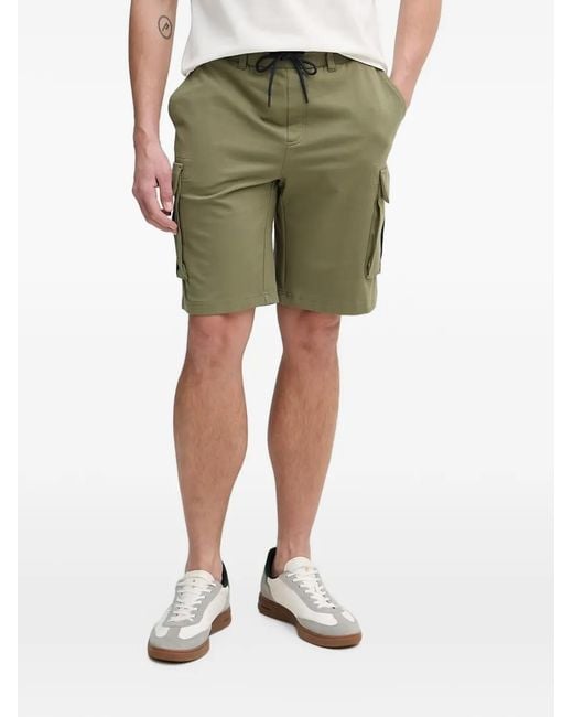 Aeronautica Militare Green Drawstring-Waist Cargo Shorts for men
