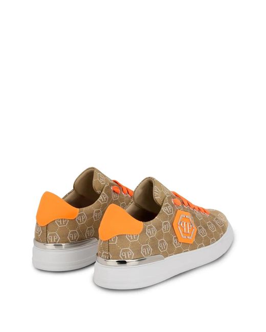 Philipp Plein Brown Jacquard Monogram Low-Top Sneakers for men