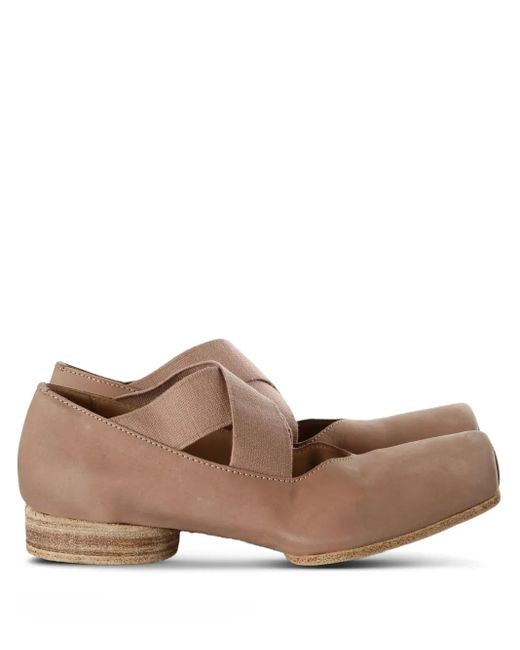 Uma Wang Brown Crossover-Strap Ballet Flats