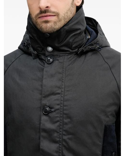 Barbour Black Modern Heritage Beaufort Hooded Jacket for men